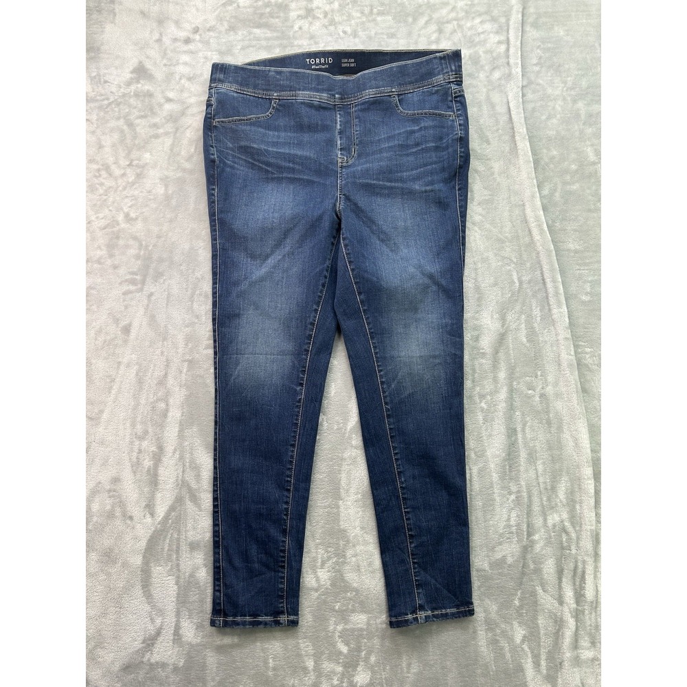 Torrid Jeans Womens Plus Sz 20 Blue Lean Jean Super Soft Stretch High Rise Denim